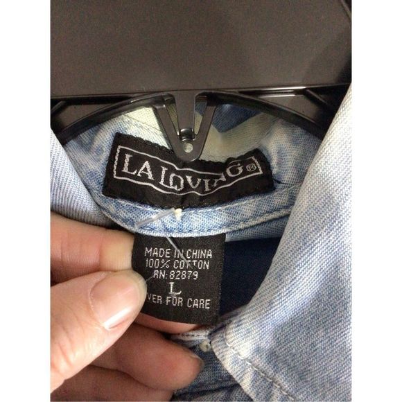 Vintage Denim Shirt Men’s Unisex Blue Size Large - Picture 6 of 16